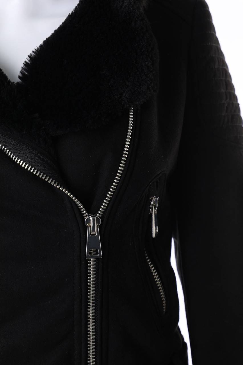 Carou ZARA TRF Jacke Mit Faux Fur-Kragen