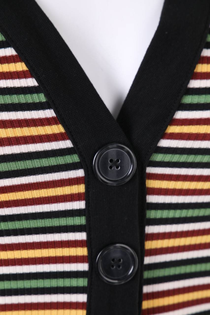 Carou ZARA TRF Midi-Strickkleid Mit Streifen