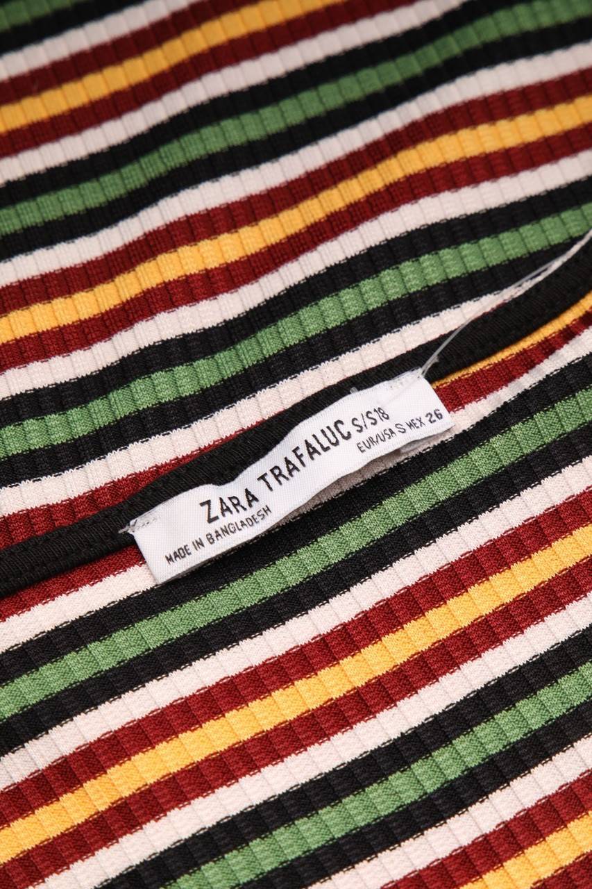 Carou ZARA TRF Midi-Strickkleid Mit Streifen