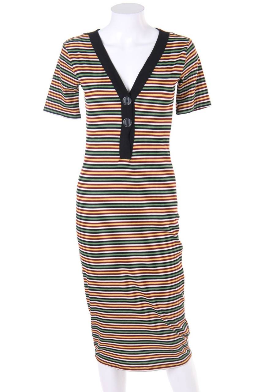 Carou ZARA TRF Midi-Strickkleid mit Streifen
