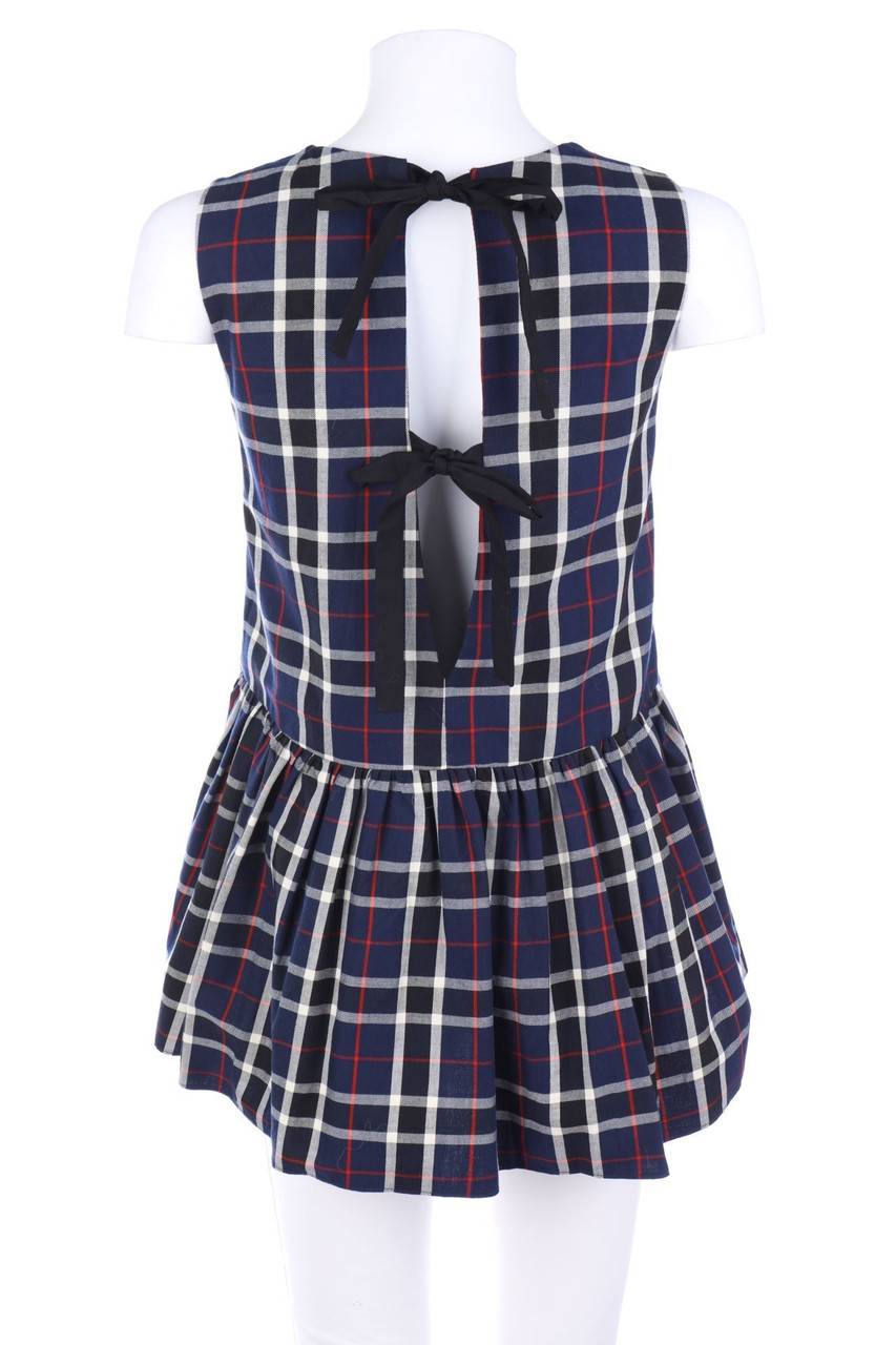 Carou ZARA TRF Tartan-Blusentop Mit Schößchen
