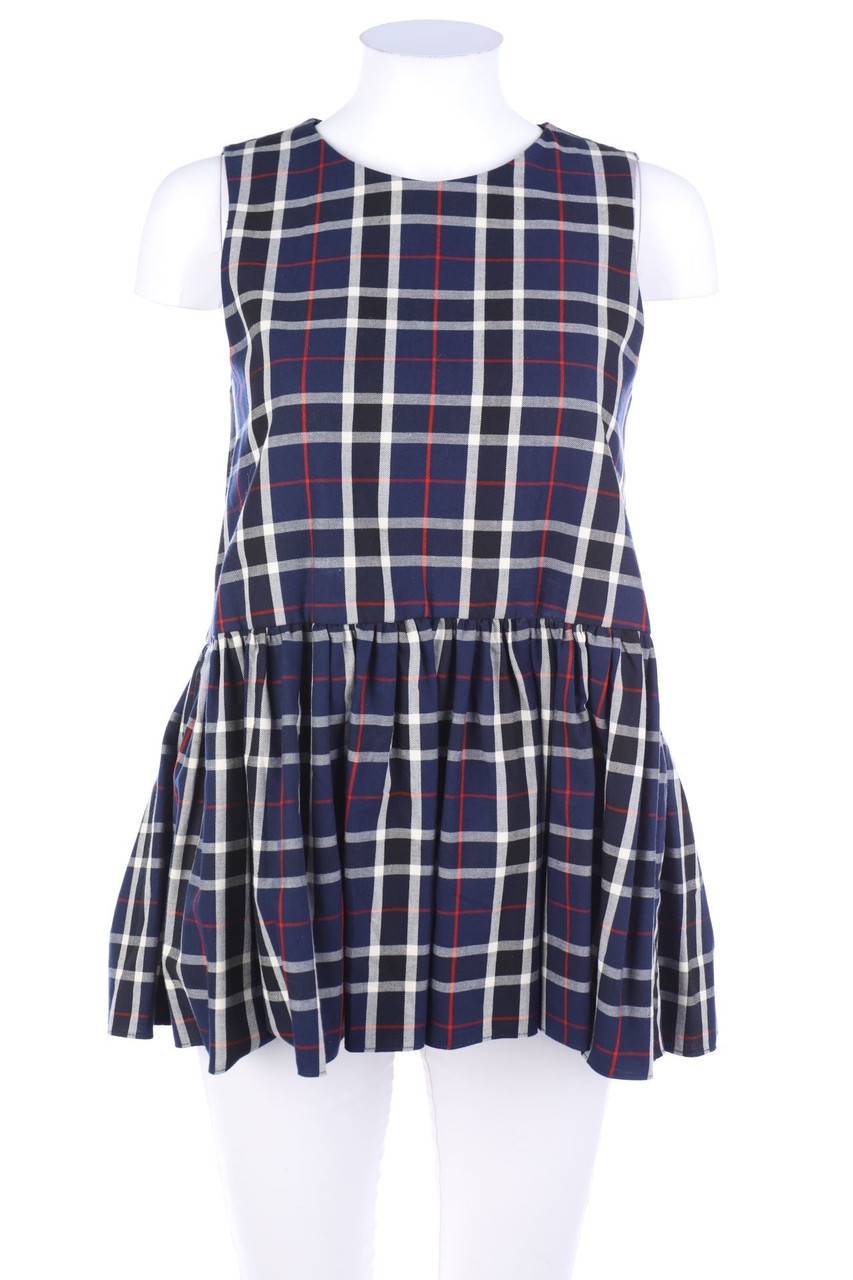 Carou ZARA TRF Tartan-Blusentop mit Schößchen