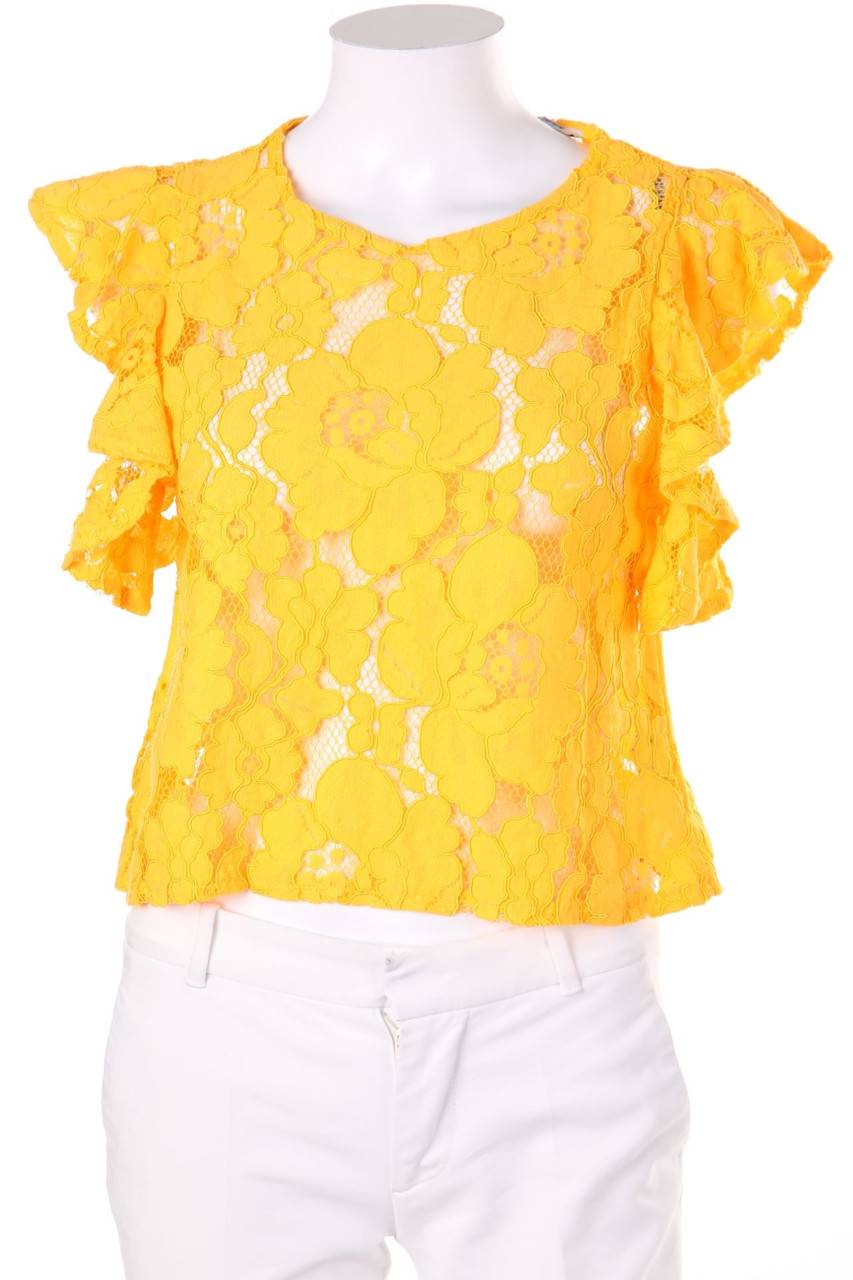 Carou ZARA TRF Volant-Bluse aus Spitze