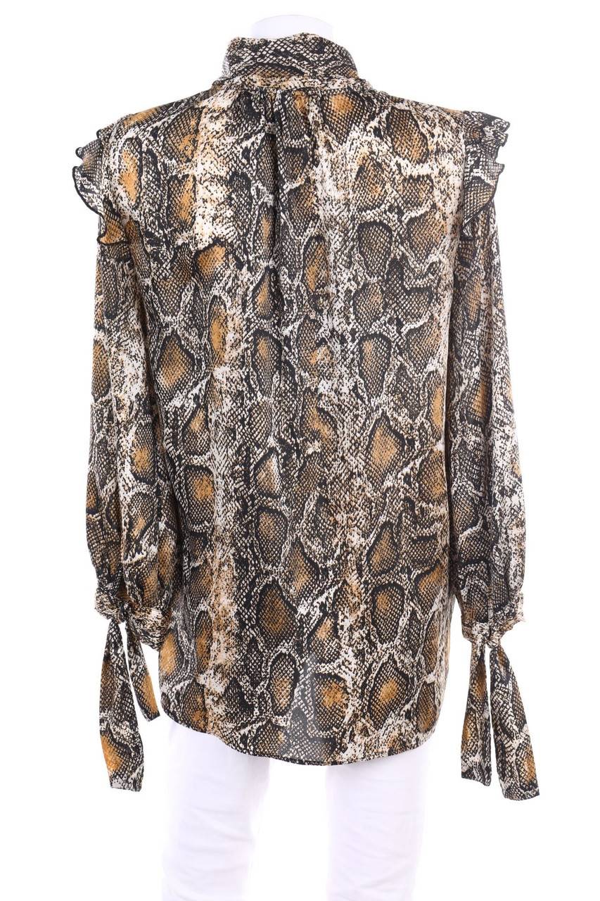 Carou ZARA Volant-Bluse Mit Animal-Print