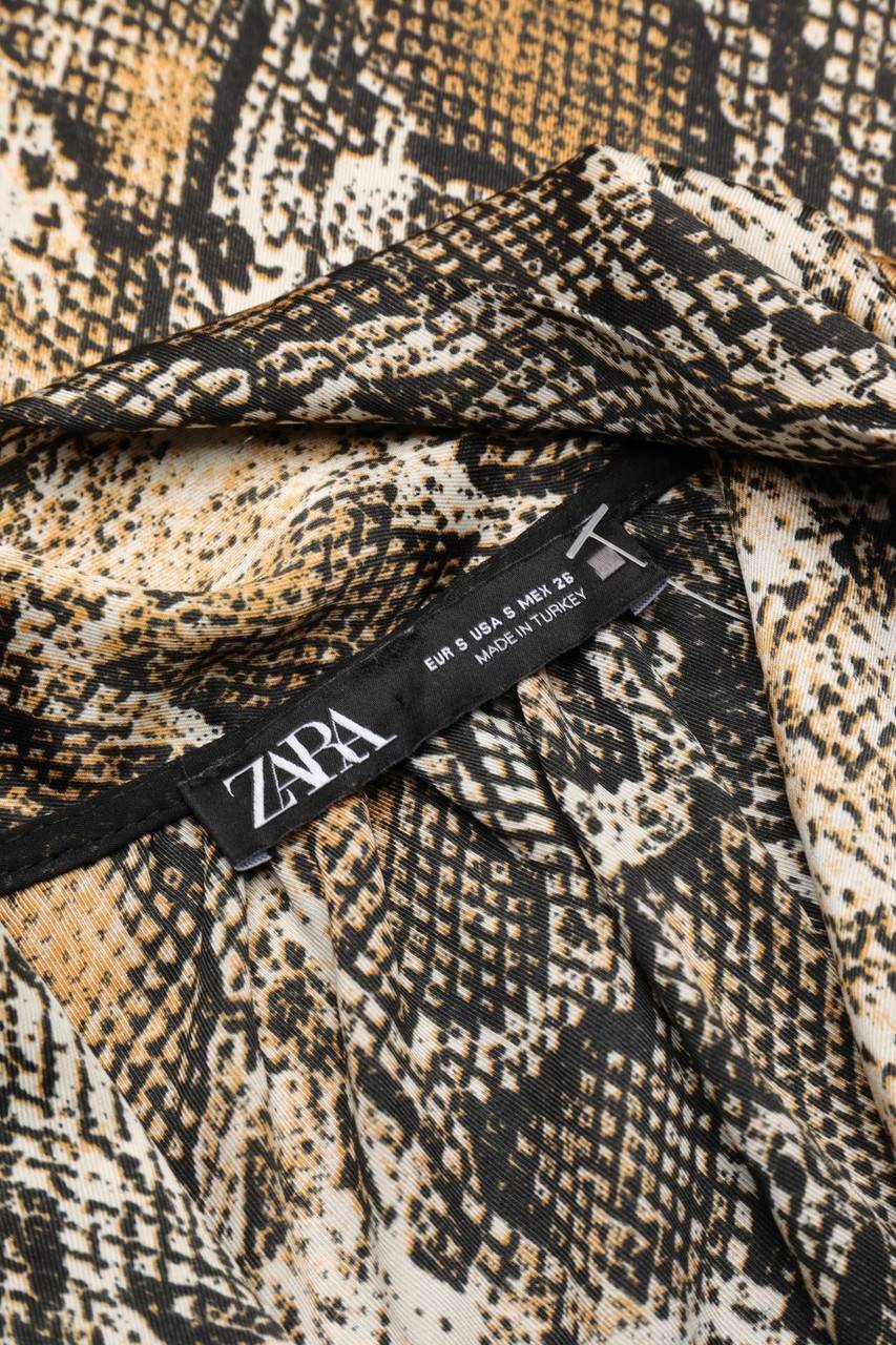 Carou ZARA Volant-Bluse Mit Animal-Print