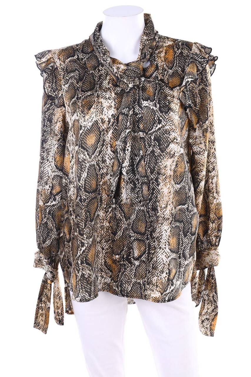 Carou ZARA Volant-Bluse mit Animal-Print