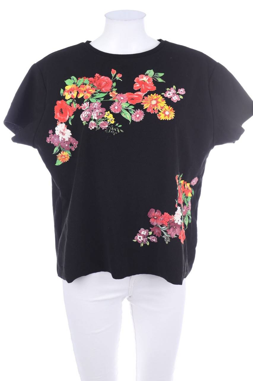 Carou ZARA W&B Kurzarm-Shirt mit Blumen-Print