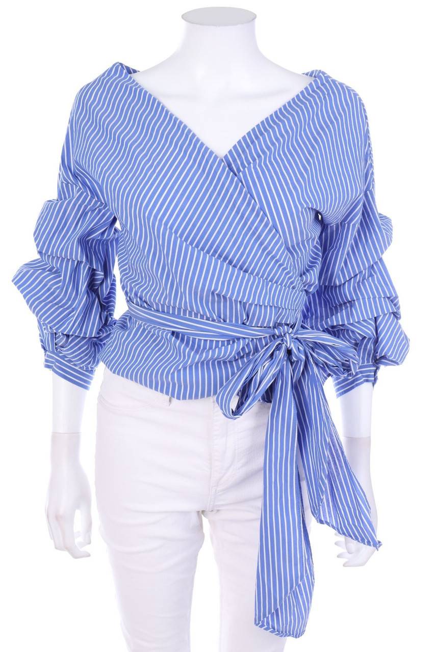 Carou ZARA WOMAN Bluse mit Raffungen zum Knoten