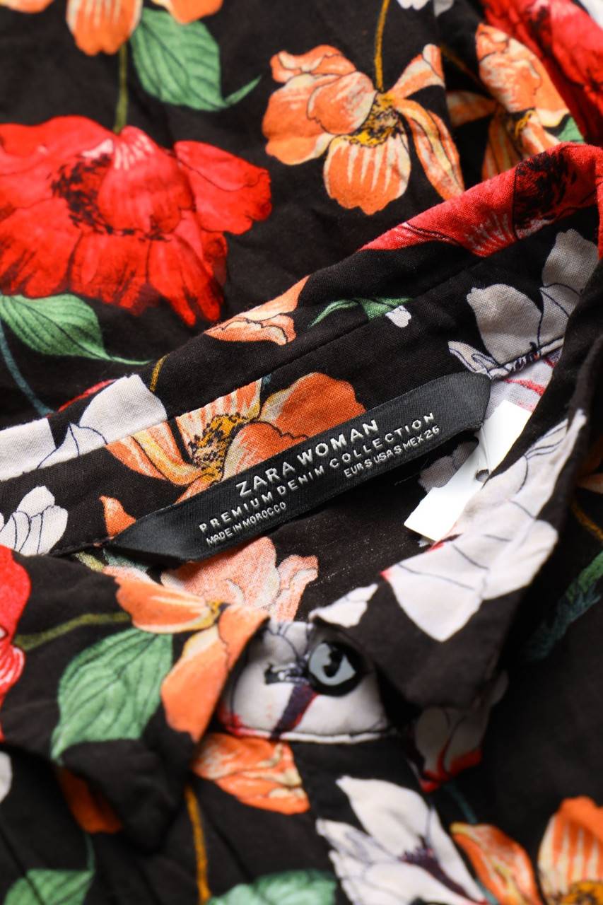 Carou ZARA WOMAN Blusenkleid Mit Blumen-Print