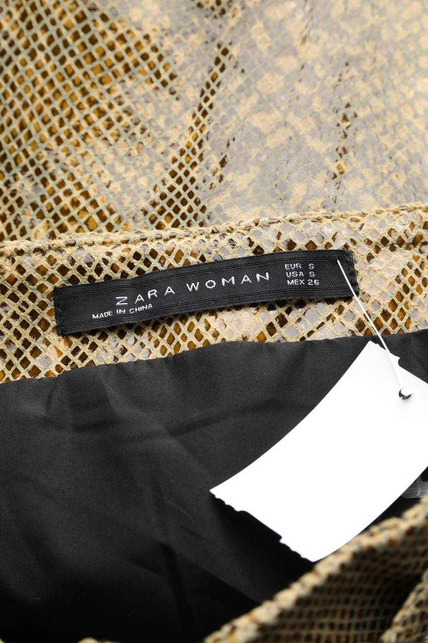 Carou ZARA WOMAN Leder-Minirock Mit Gürtel