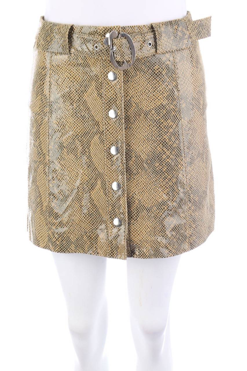 Carou ZARA WOMAN Leder-Minirock mit Gürtel