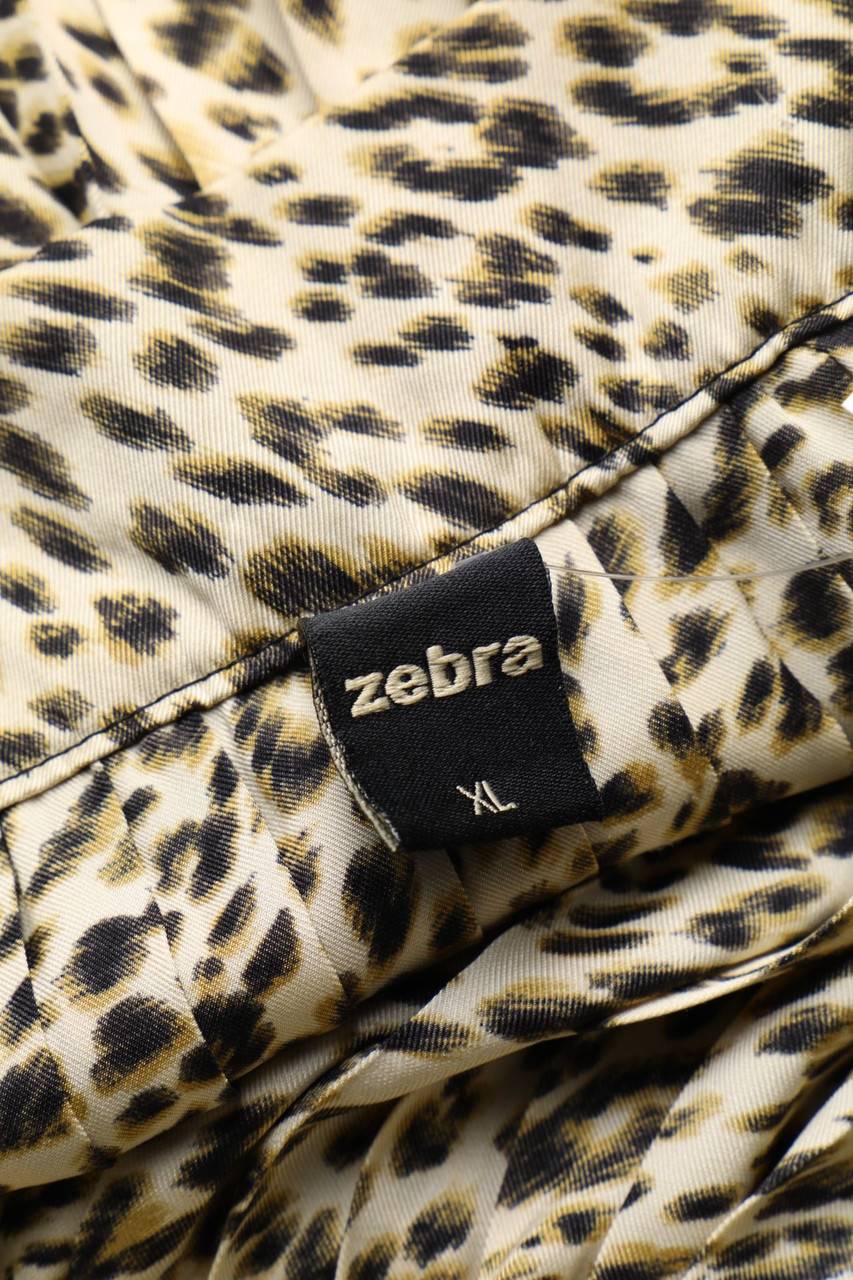 Carou Zebra Plissé-Mini-Rock Mit Leo-Print