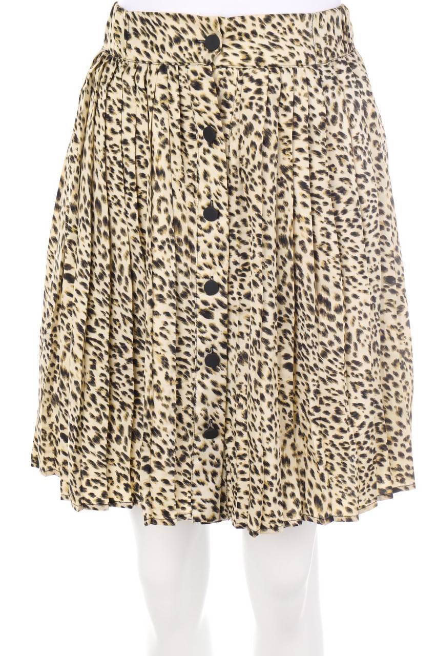 Carou zebra Plissé-Mini-Rock mit Leo-Print