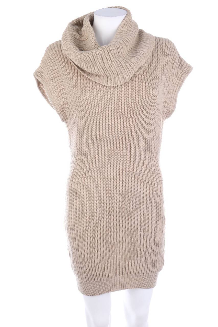 Carou zebra Strickkleid mit Rollkragen