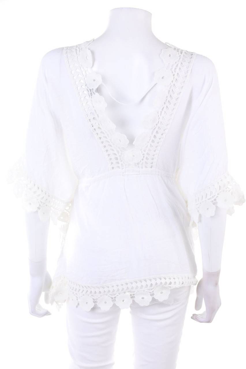 Carou Zebra Tunika-Bluse Mit Spitze