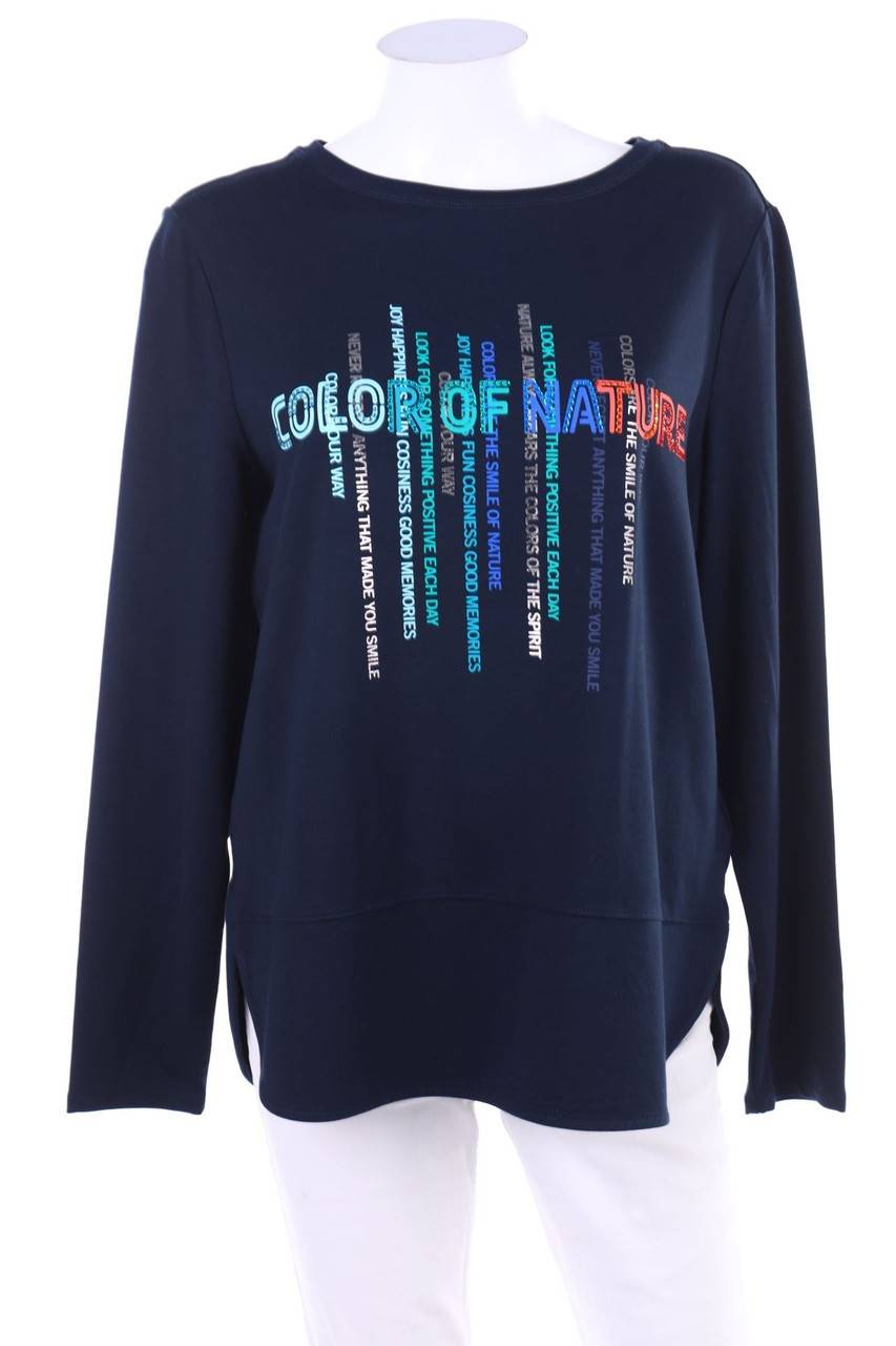 Carou CECIL Print-Longsleeve-Shirt mit Strass-Steinen