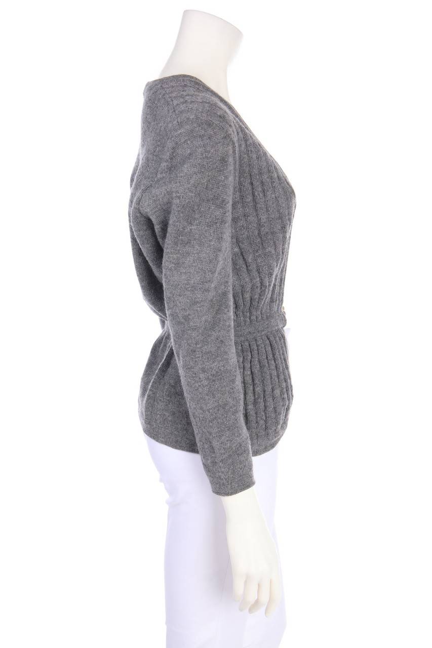Carou CELINE Vintage-Cardigan Aus Woll-Mix Mit Alpaka Mit Logo-Plakette