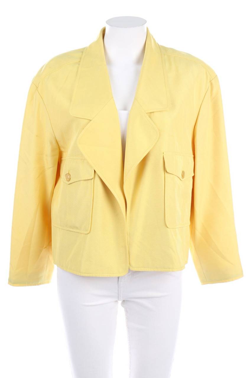 Carou CHANEL Vintage-Blazer aus Seide mit Logo-Knöpfen