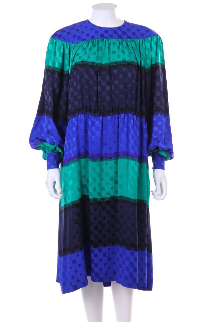 Carou Christian Dior Boutique Vintage-Abendkleid aus Seide mit Raffungen