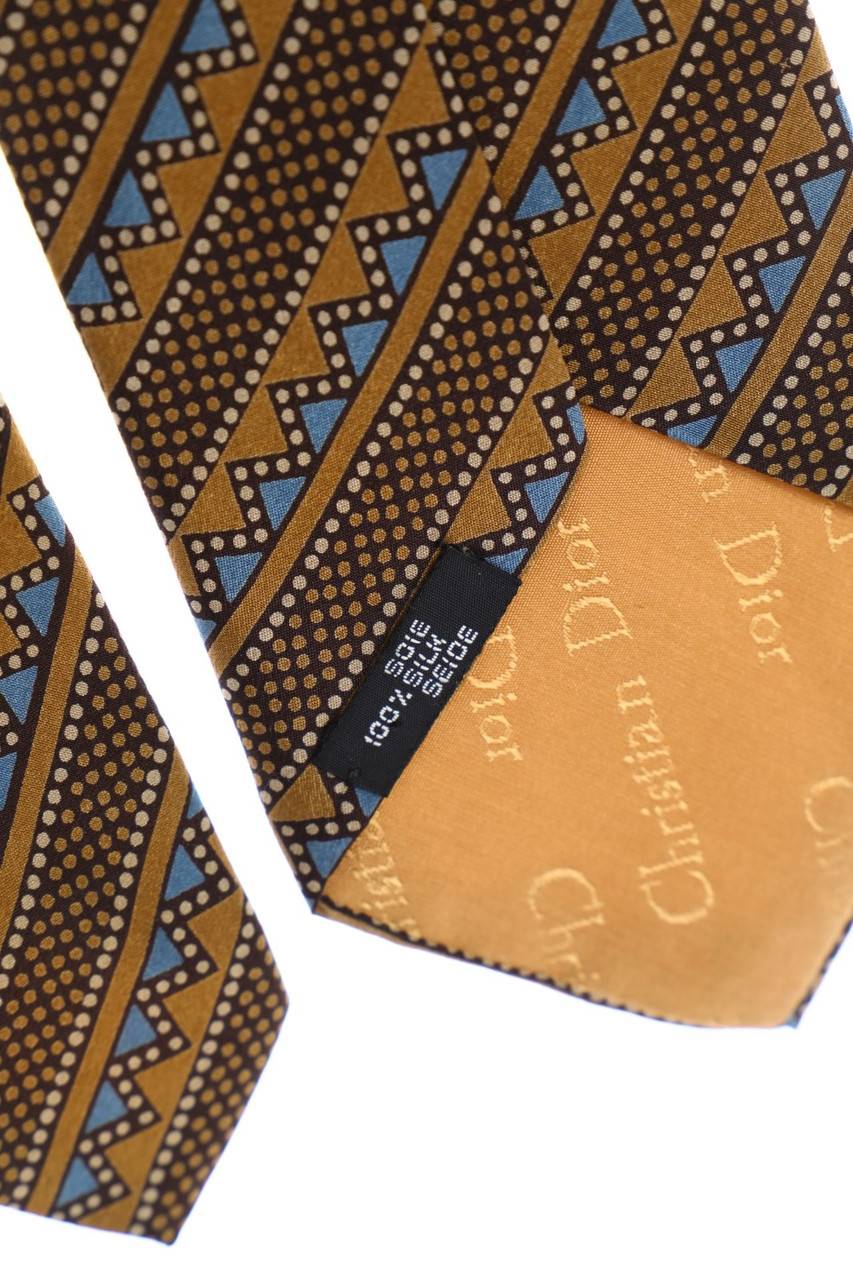 Carou Christian Dior MONSIEUR Seiden-Krawatte Mit Geo-Print