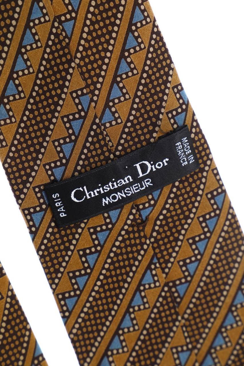 Carou Christian Dior MONSIEUR Seiden-Krawatte Mit Geo-Print