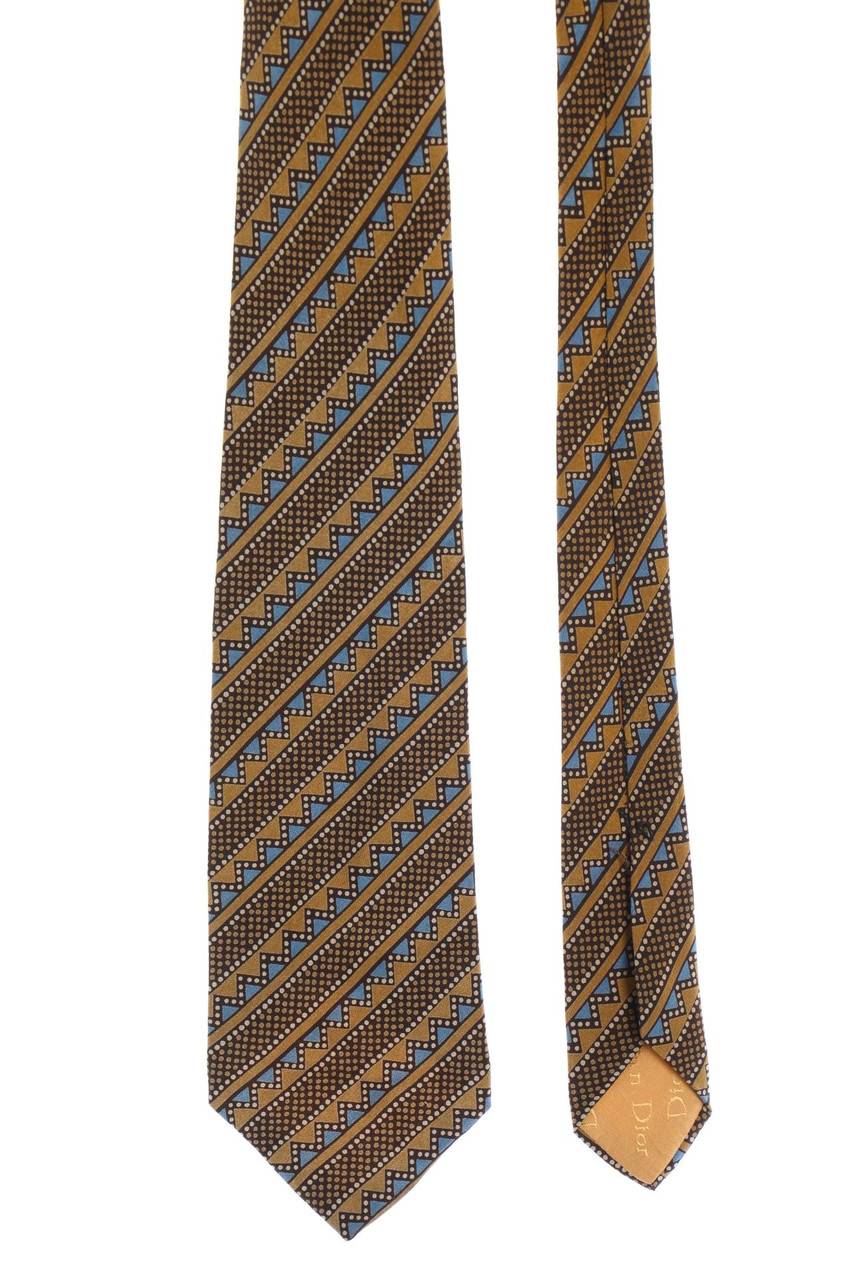 Carou Christian Dior MONSIEUR Seiden-Krawatte mit Geo-Print