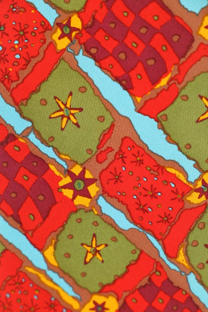 Carou Christian Lacroix Seiden-Krawatte Mit Geo-Print