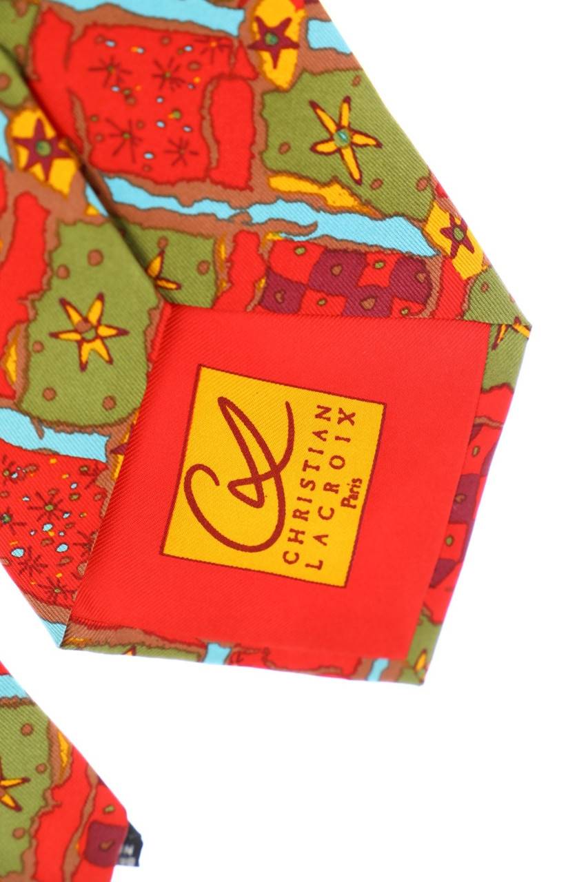 Carou Christian Lacroix Seiden-Krawatte Mit Geo-Print