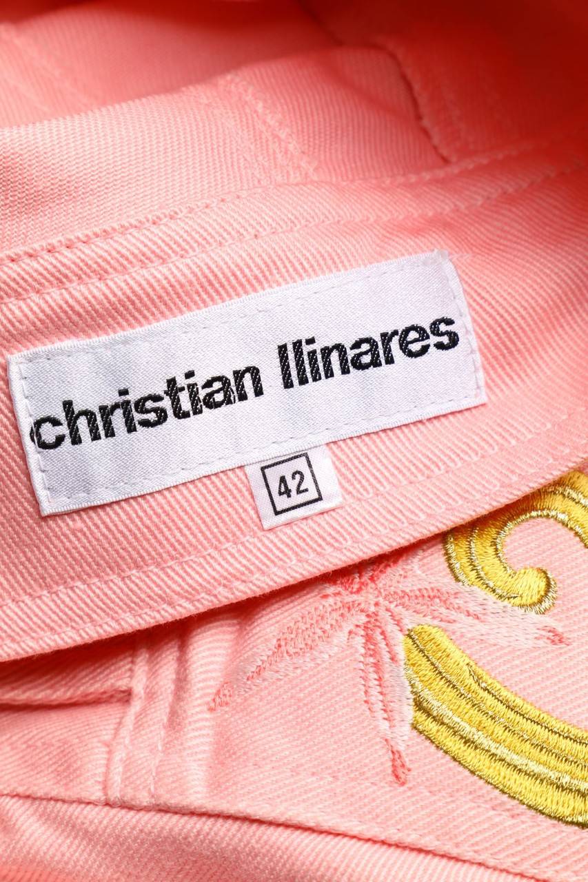 Carou Christian Linares FRANCE Jeans-Jacke Mit Stickereien