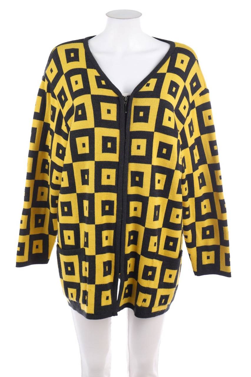 Carou Clara Diehl Cardigan aus Woll-Mix mit geometrischem Muster