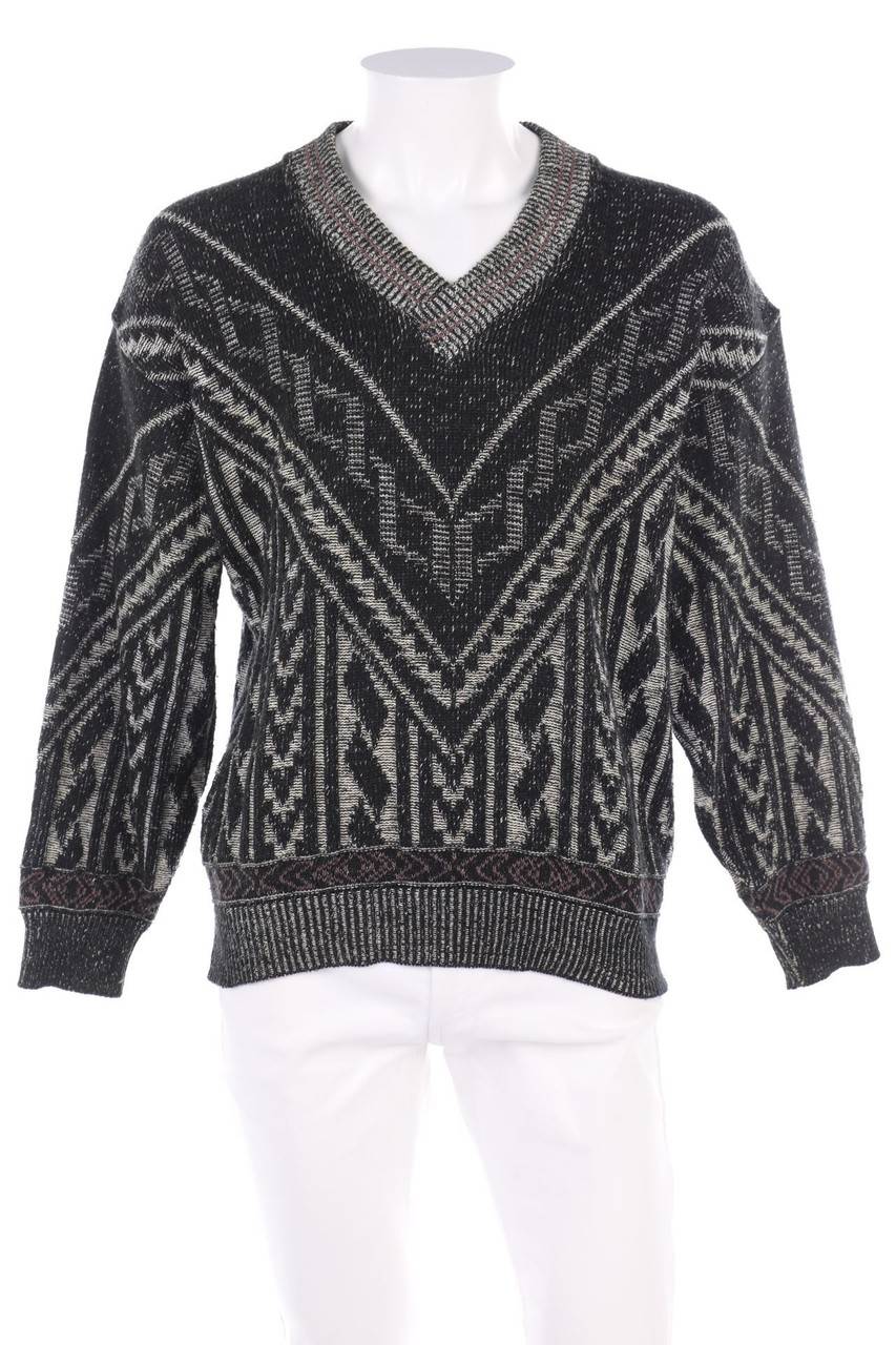 Carou Claude de Pierre V-Neck-Pullover mit geometrischem Muster