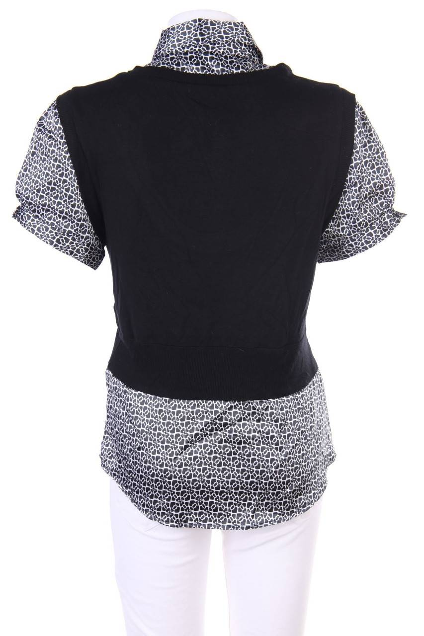 Carou CLOCKHOUSE By C&A Kurzarm-Bluse Im Layer Look Mit Muster