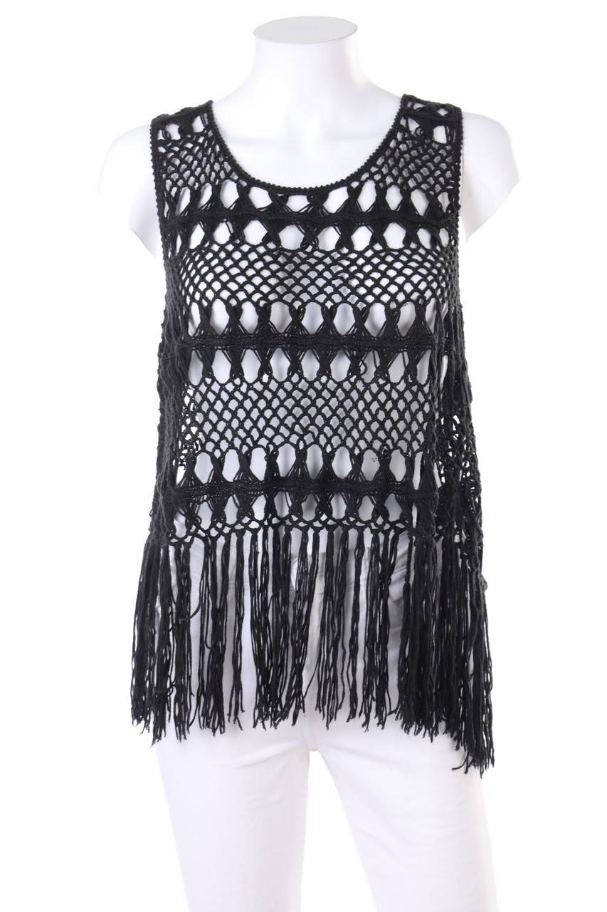 Carou CLOCKHOUSE by C&A Strick-Top mit Fransen im Boho-Stil