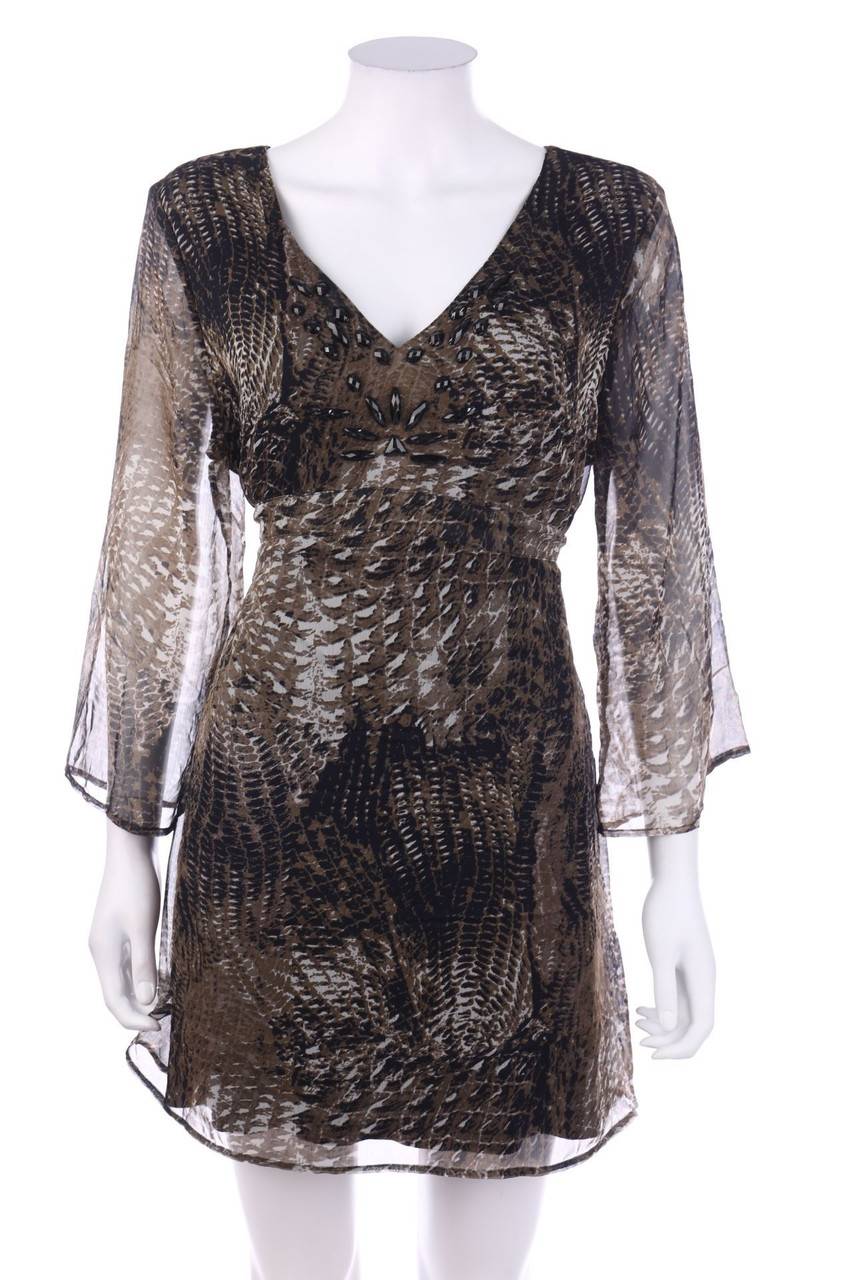 Carou comma Chiffon-Bluse mit Schmuckstein-Applikation