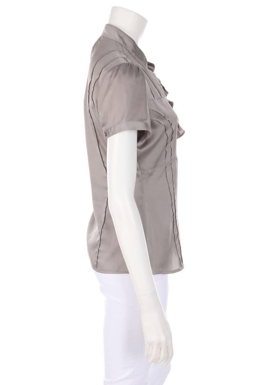 Carou Comma Kurzarm-Bluse Aus Satin Mit Applikationen
