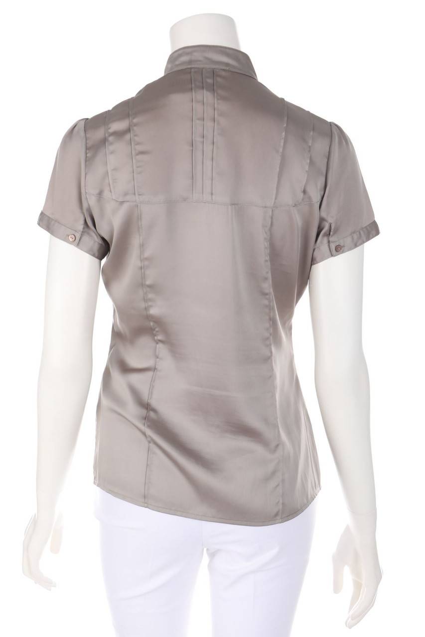 Carou Comma Kurzarm-Bluse Aus Satin Mit Applikationen