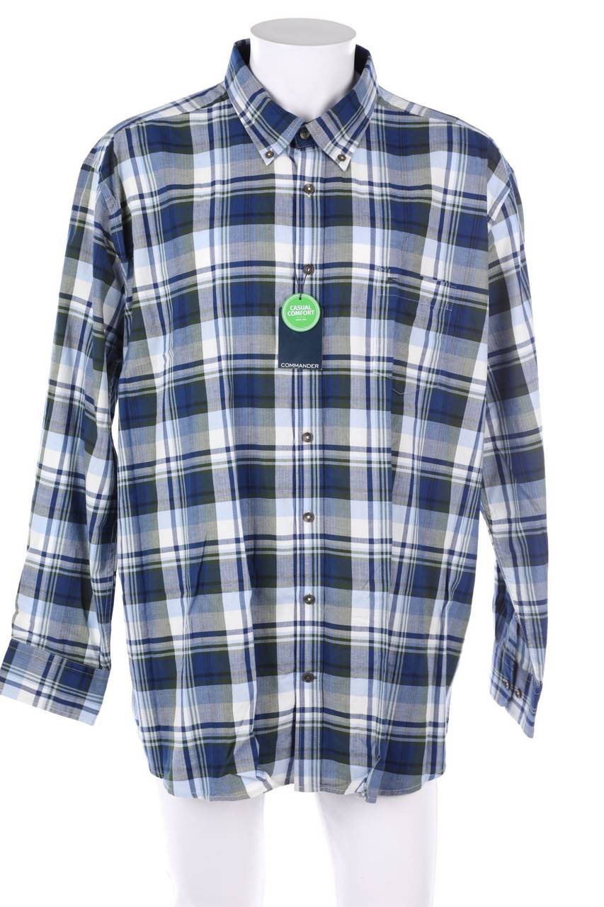 Carou COMMANDER kariertes Button-down-Hemd aus Baumwolle