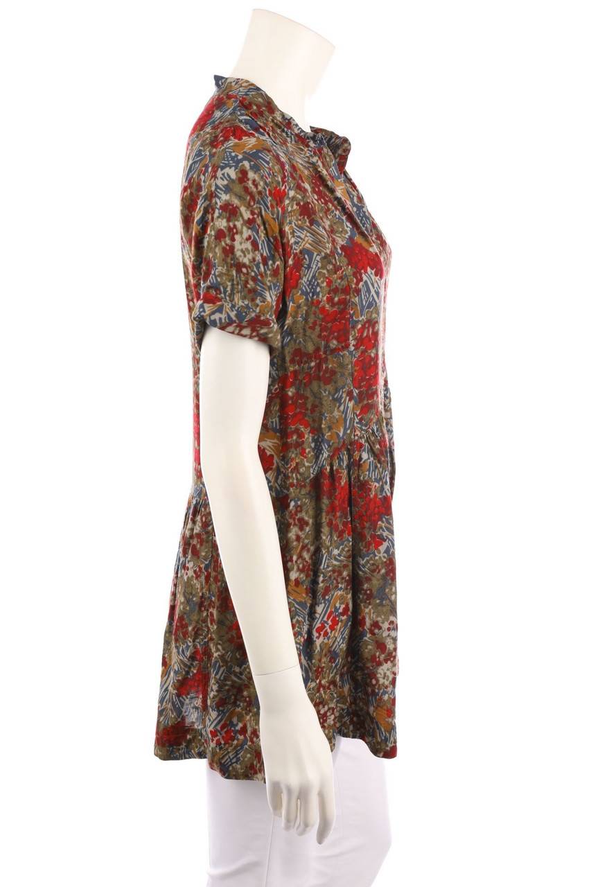 Carou COMPTOIR DES COTONNIERS Kurzarm-Bluse Aus Seiden-Mischung Mit Blumen-Print