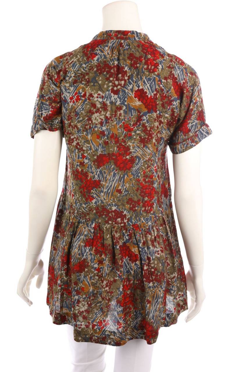 Carou COMPTOIR DES COTONNIERS Kurzarm-Bluse Aus Seiden-Mischung Mit Blumen-Print
