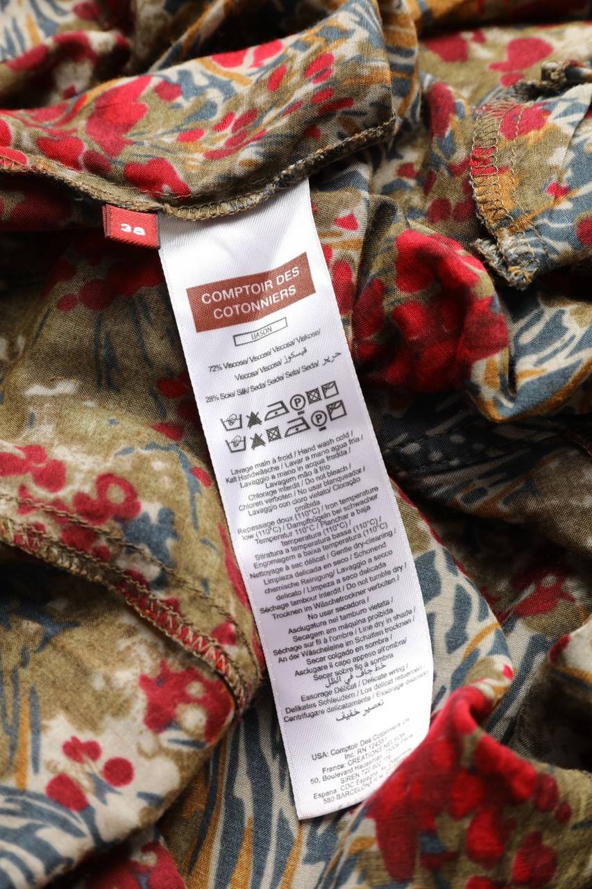 Carou COMPTOIR DES COTONNIERS Kurzarm-Bluse Aus Seiden-Mischung Mit Blumen-Print