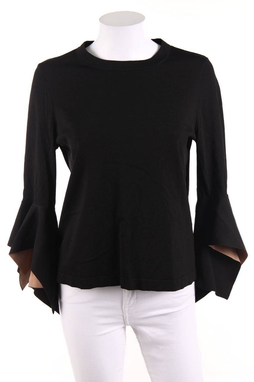 Carou COS Strick-Pullover aus Viskose-Mix mit Trompetenärmeln