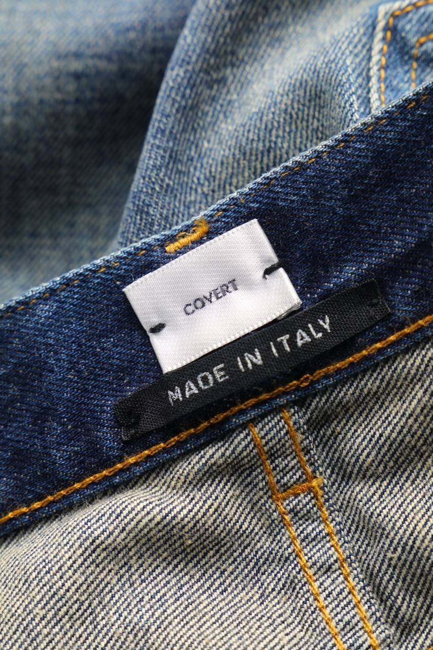 Carou COVERT Used Look Straight Cut Jeans Aus Baumwolle