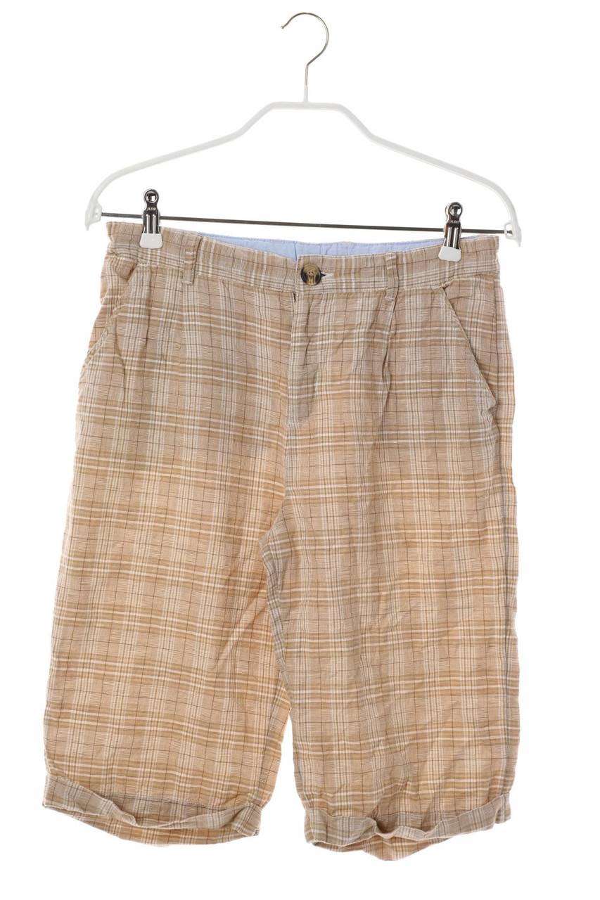 Carou Cyrillus PARIS Shorts mit Karo-Muster aus Leinen-Mix
