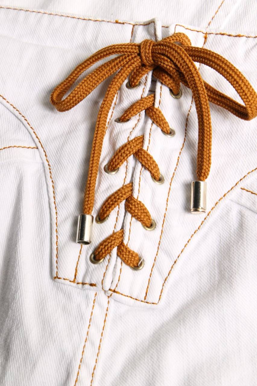 Carou D&G DOLCE & GABBANA Cropped Jeans Aus Baumwoll-Mix Mit Schnürung