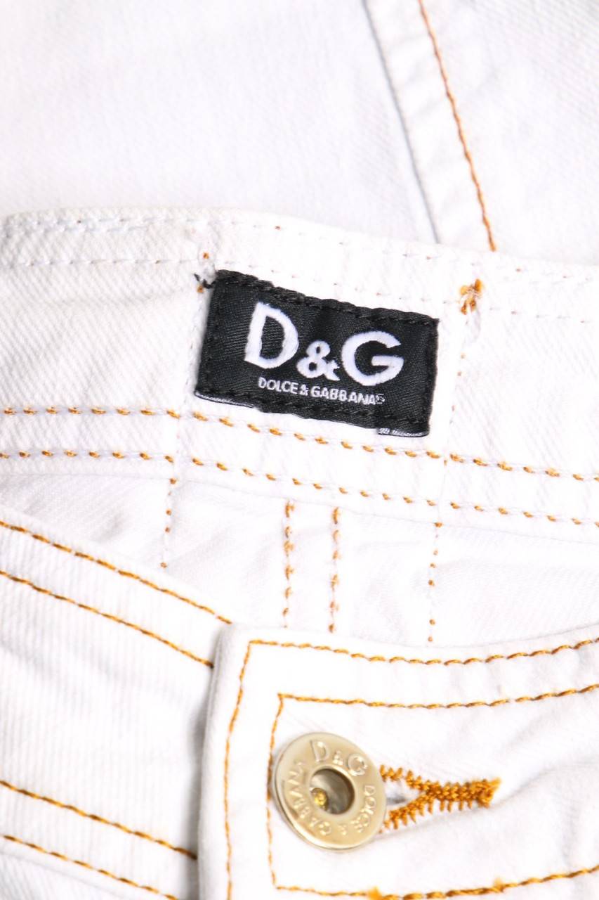 Carou D&G DOLCE & GABBANA Cropped Jeans Aus Baumwoll-Mix Mit Schnürung