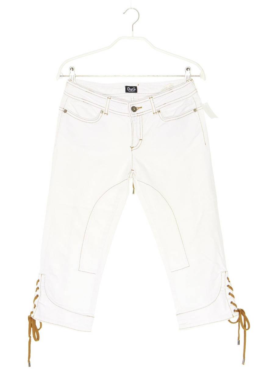 Carou D&G DOLCE & GABBANA Cropped Jeans aus Baumwoll-Mix mit Schnürung