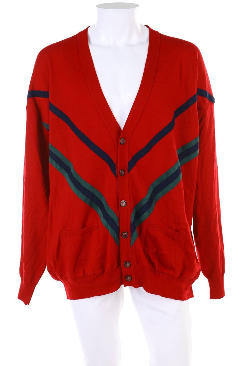 Carou DALMINE UOMO Cardigan aus reiner Schurwolle mit Chevron-Streifen