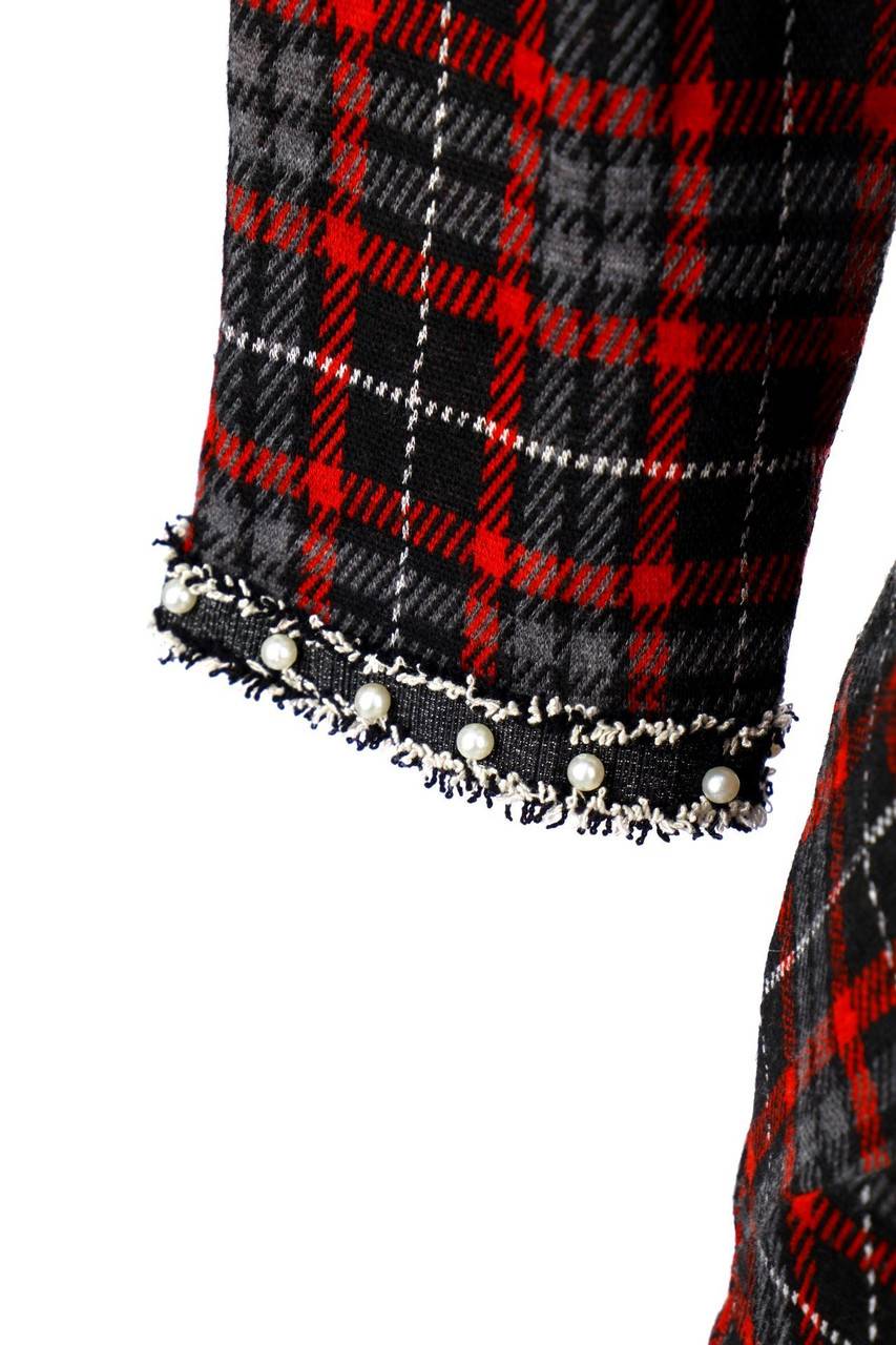 Carou Desigual Tartan-Kleid Mit 3/4-Ärmel Mit Perlen