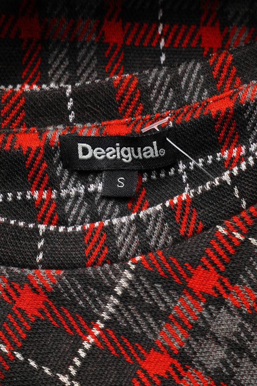 Carou Desigual Tartan-Kleid Mit 3/4-Ärmel Mit Perlen