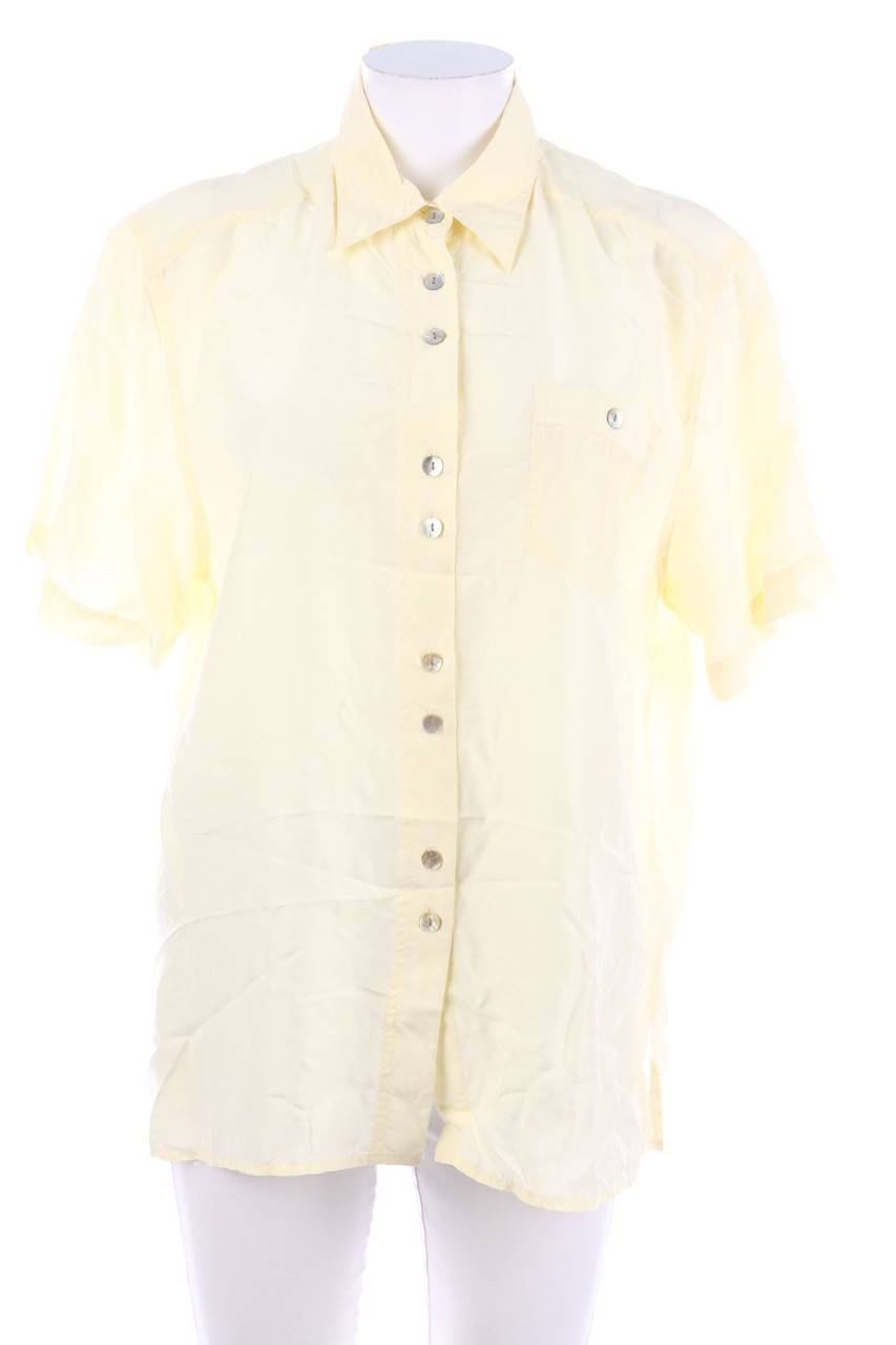 Carou DeVille Hemd-Bluse mit kurzem Ärmel aus Seide